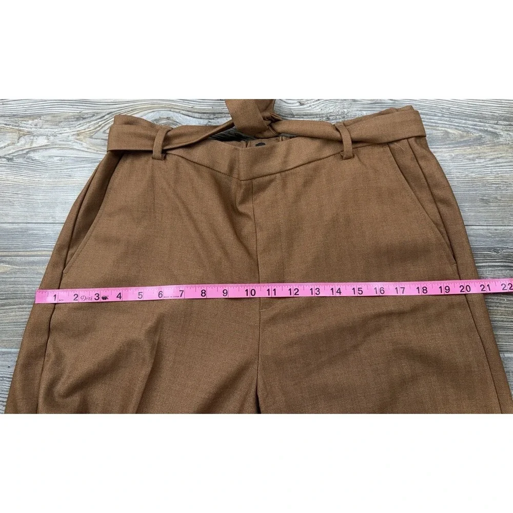 Banana Republic Rowan Brown Wide Leg Crop Pants Size 12 Officecore Careerwear